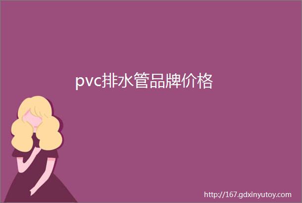 pvc排水管品牌价格