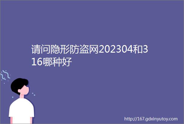 请问隐形防盗网202304和316哪种好